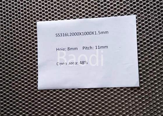 耐久SS316穴があいた鋼板2000年x 1000 x化学フィルターのための1.5mm