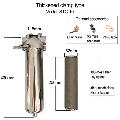スレッド標準 NPT/BSPT/BSP 40 マイクロン スピンダウン 清潔な家庭用水道水のためのステンレス鋼堆積物フィルター